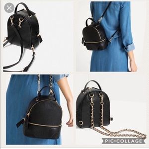 Zara mini convertible backpack black PSM dupe